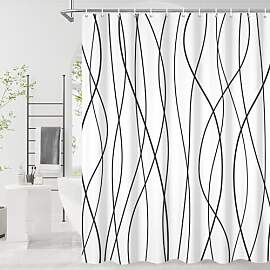 GCIREC Duschvorhang, 180x180cm, Schwarz Moderner