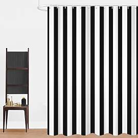 GCIREC Duschvorhang, 180x180cm, Schwarz und Weiß