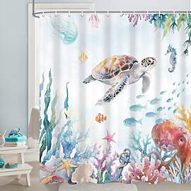 GCIREC Duschvorhang, 180x200cm, Aquarell Rosa
