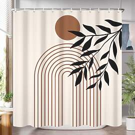 GCIREC Duschvorhang, 180x200cm, Beige Braun Boho
