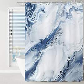 GCIREC Duschvorhang, 180x200cm, Blau Moderne
