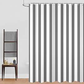 GCIREC Duschvorhang, 180x200cm, Grau und Weiß