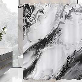GCIREC Duschvorhang, 180x200cm, Schwarz Moderne