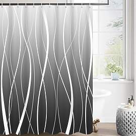 GCIREC Duschvorhang, 180x200cm, Schwarz Ombré mit 