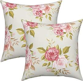 GCIREC Kissenbezüge 40x40cm, Rosa Rose Beige
