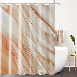 GCIREC Orange Marmor Stall Duschvorhang, Orange