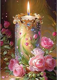 GDYEEH Kerze Diamond Painting Erwachsene, 5D