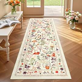 Geanup Teppich Läufer Flur 60x180 cm, Beige