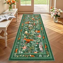 Geanup Teppich Läufer Flur 60x180 cm, Grün