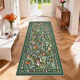 Geanup Teppich Läufer Flur 80x200 cm, Grün