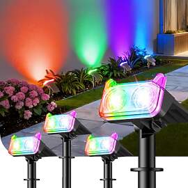 GEARLITE 4 Stück Bunte Solarlampen für Außen