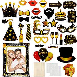 Geburtstag Foto Requisiten,30Pcs Photo Booth Props 