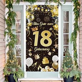 Geburtstagsbanner 18 Geburtstag Deko, 185x90cm