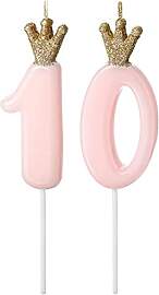 Geburtstagskerzen 10 Zahlenkerze 10 Glitzer Kerze