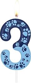 Geburtstagskerzen Blaue Hundepfote Kerze,Blaue