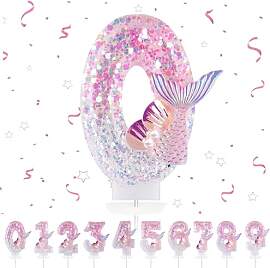 Geburtstagskerzen Zahlen 0,3D Meerjungfrau