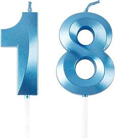 Geburtstagskerzen Zahlen 18/81, Blaue Geburtstag