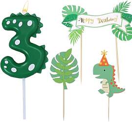 Geburtstagskerzen Zahlen 3, Dinosaurie Kerze 3