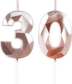 Geburtstagskerzen Zahlen 30 Roségold, 5cm
