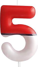 Geburtstagskerzen Zahlen 5,Rot Weiß