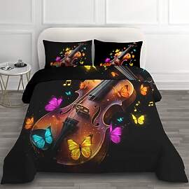 GEDAEUBA Musik Geige Bettdecke 140x200 - Bunte