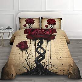 GEDAEUBA Rote Rosen Bettdecke 135x200 - Gothic