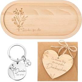 Geiserailie Dankeschön Geschenk Holztablett mit