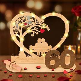 Geldgeschenk Hochzeit, Holz Geldgeschenk 60 Jahre