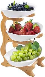 Gemsaya Obst Etagere mit 3 Etagen, Weiß