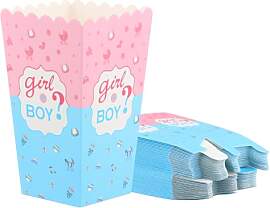 Gender Reveal Popcorn-Boxen, 50 Stück,