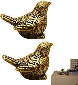 Generisch Spatz, Vogelstatue - 2 Stück Messing