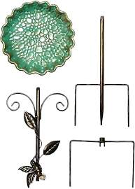 Generisch Vogeltränke Stehend Blumenform, Glas