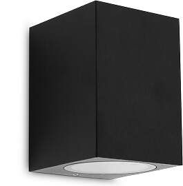 Geo Wandleuchte Schwarz mit Lichtsensor LED