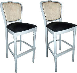 Gepolsterte Barhocker mit Lehne Dafora (2er-Set)
