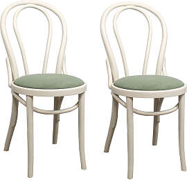 Gepolsterte Bugholz Stuhl Wien (2er-Set) Kunstleder