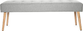 Gepolsterte skandinavische Bank aus hellgrauem