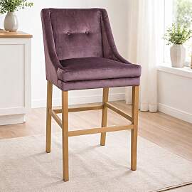Gepolsterter Barhocker mit Lehne Vintage Flieder