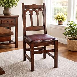 Gepolsterter Holzstuhl Gothic Kunstleder rose