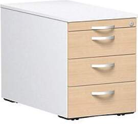 geramöbel Flex Rollcontainer weiß, buche 4