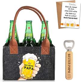 Geschenk für Papa, Hochwertige Filz-Biertasche
