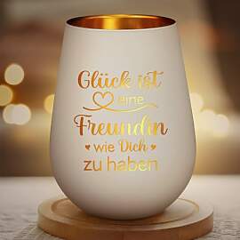 Geschenke für Freundin, Teelichthalter mit Gravur 