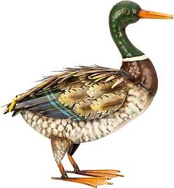 Geschenkestadl Ente Metall stehend 35cm Tierfigur
