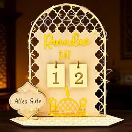 GEVECORI Ramadan Kalender mit LED Lichterkette,