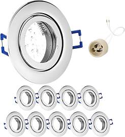 GeyouLux 10x LED Einbaustrahler 230V IP44 Rahmen
