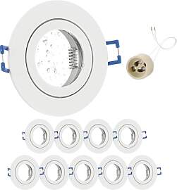 GeyouLux 10x LED Einbaustrahler 230V IP44 Rahmen
