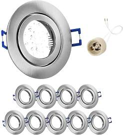 GeyouLux 10x LED Einbaustrahler 230V IP44 Rahmen