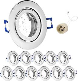 GeyouLux 12x LED Einbaustrahler 230V IP44 Rahmen