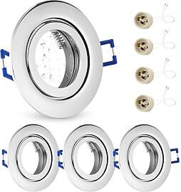 GeyouLux 4x LED Einbaustrahler 230V IP44 Rahmen