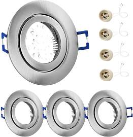 GeyouLux 4x LED Einbaustrahler 230V IP44 Rahmen