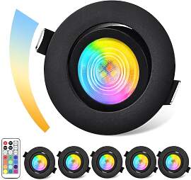 GeyouLux LED Einbaustrahler Dimmbar, RGB Spot 230V 
